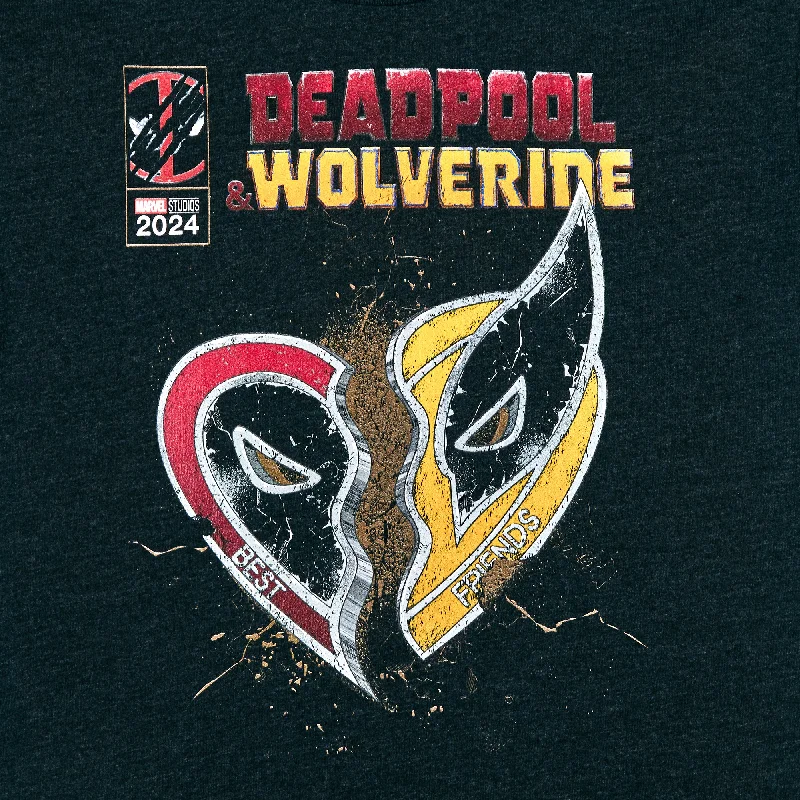 Deadpool & Wolverine Movie Friendship Heart Charcoal Tee