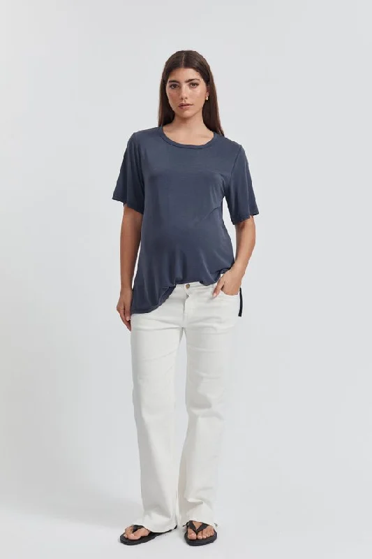 Fluid Jersey Boyfriend SS Tee (Washed Navy)