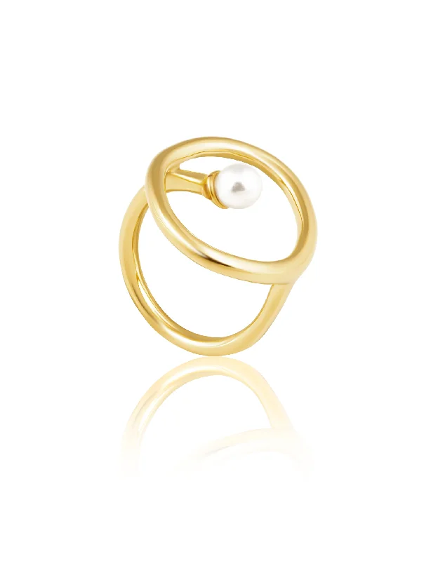 Krista Pearl Ring, Gold