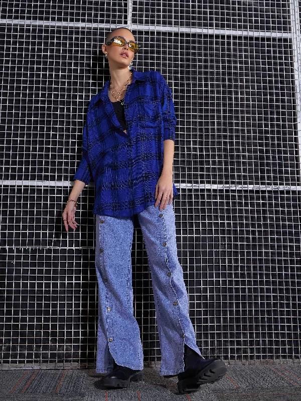 S / Blue / Yarn Dyed Check