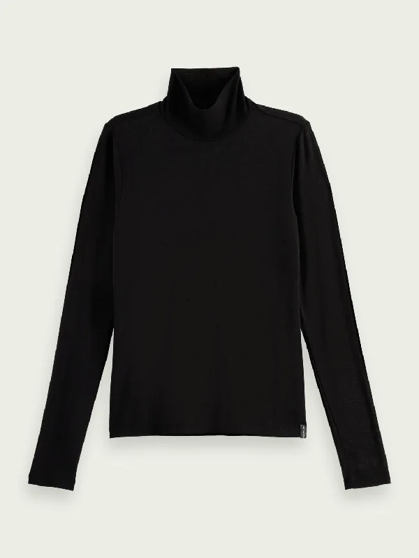 Turtleneck Long Sleeve Top (Black Sky)