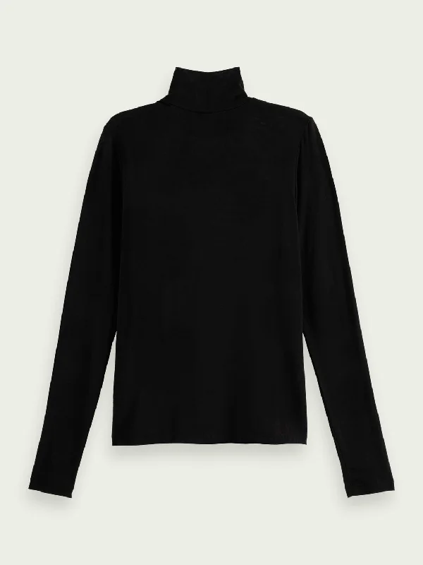 Turtleneck Long Sleeve Top (Black Sky)