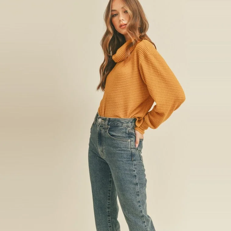 Turtleneck Long Sleeve Top (Mustard)