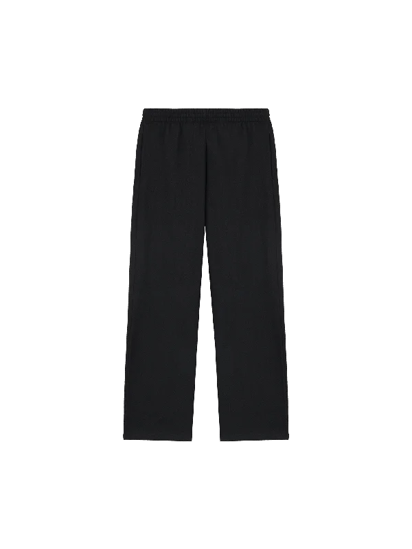 Recycled Wool Jersey Wide-Leg Track Pants—black